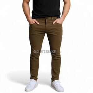 Brooklyn Calling NYC Slim Fit Chino Pants Stretch Khaki Brown Casual Size 30x32